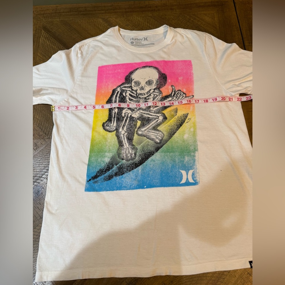 Hurley Multicolor Skeleton Surfer Tee Size Large - Picture 3 of 7